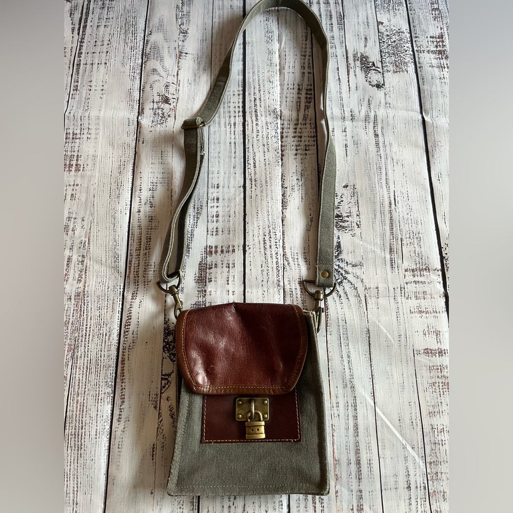 Mona B Locksmith Cotton & Leather Messenger
Crossbody gray bag